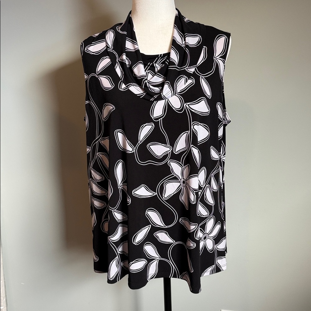 Vintage Marallis Collection Women’s Sleeveless A-line Top with Cowell Neck Line
